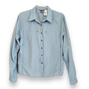 The North Face Women’s Vented Long Sleeve Shirt, Light Blue, Sz L